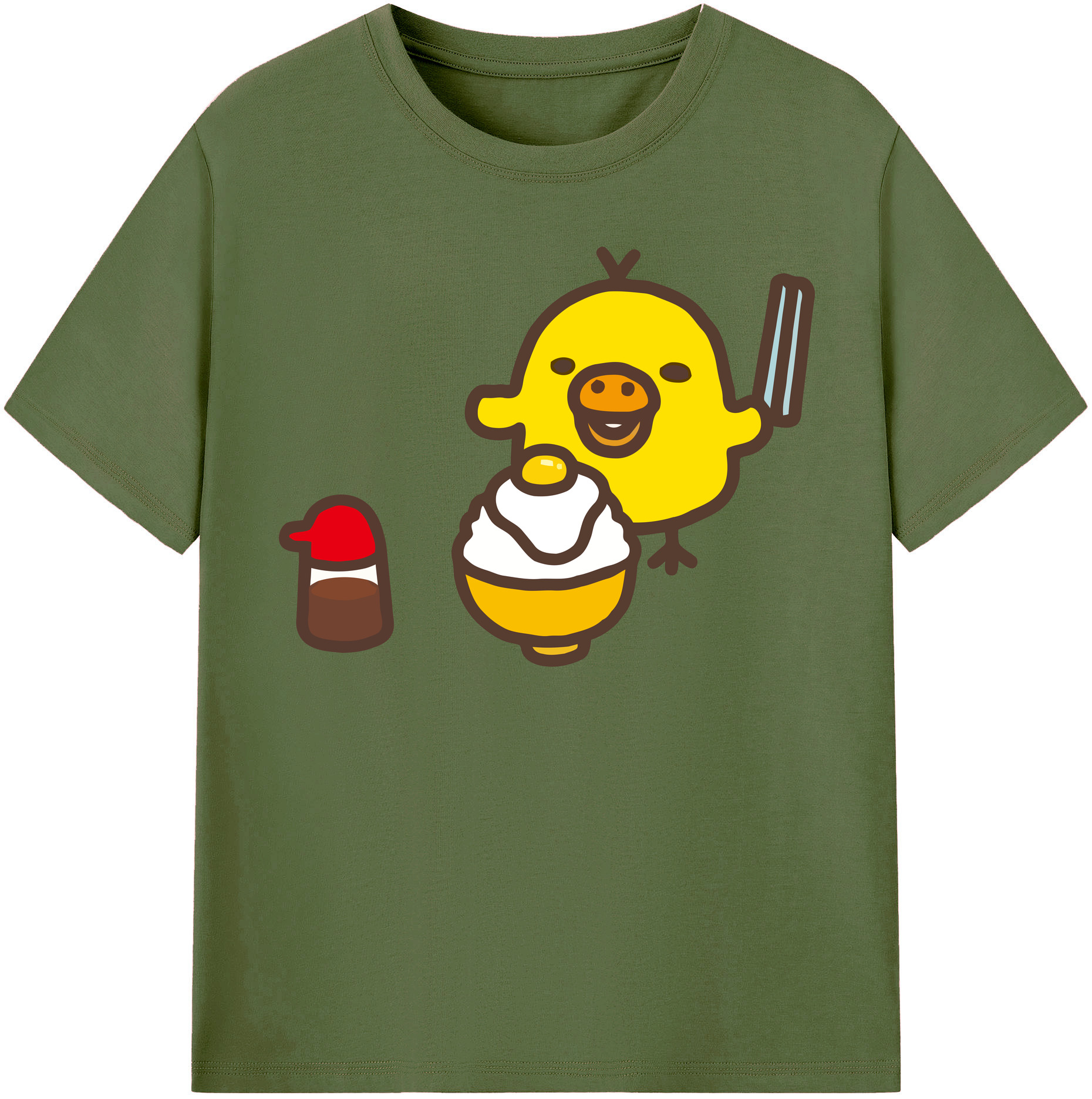 （画像用） リラックマ リラックマ キイロイトリ Rilakkuma Korilakkuma Kiiroitori 綿100％半袖Tシャツ（フロントプリント）